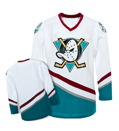 Custom Anaheim Mighty Ducks Blank Hockey Jersey White